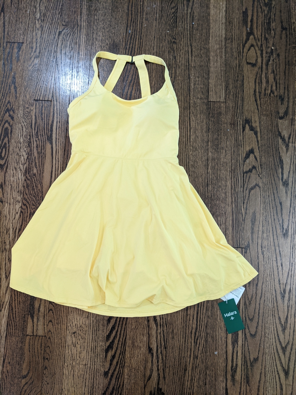 Women’s Yellow Fit-and-Flare Tank Dress - Picture 7 of 11